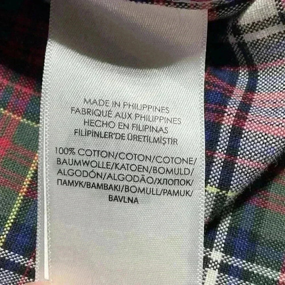 Ralph Lauren Men Button Down LS Shirt MEDIUM Red/Blue Plaid Career Cotton Casual - Picture 5 of 8